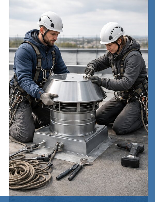 Установка дефлекторов на кровле в Киселёвске от 4626 р. | ВЫСОТНИК-Кис