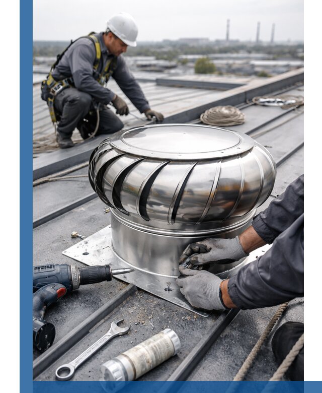 Установка дефлекторов на кровле в Киселёвске профессионально