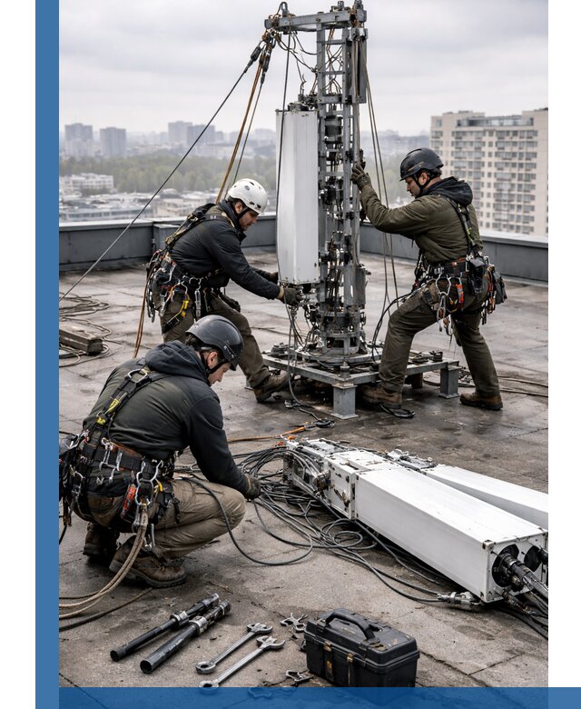 Демонтаж антенн на крыше зданий в Киселёвске с гарантией