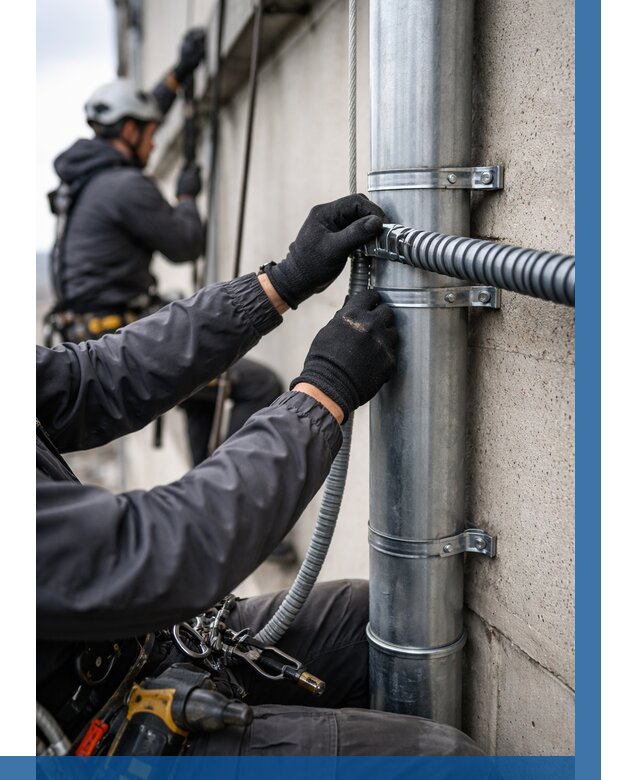 Монтаж гофры для кабеля в Киселёвске от 308 р. | ВЫСОТНИК-Кис