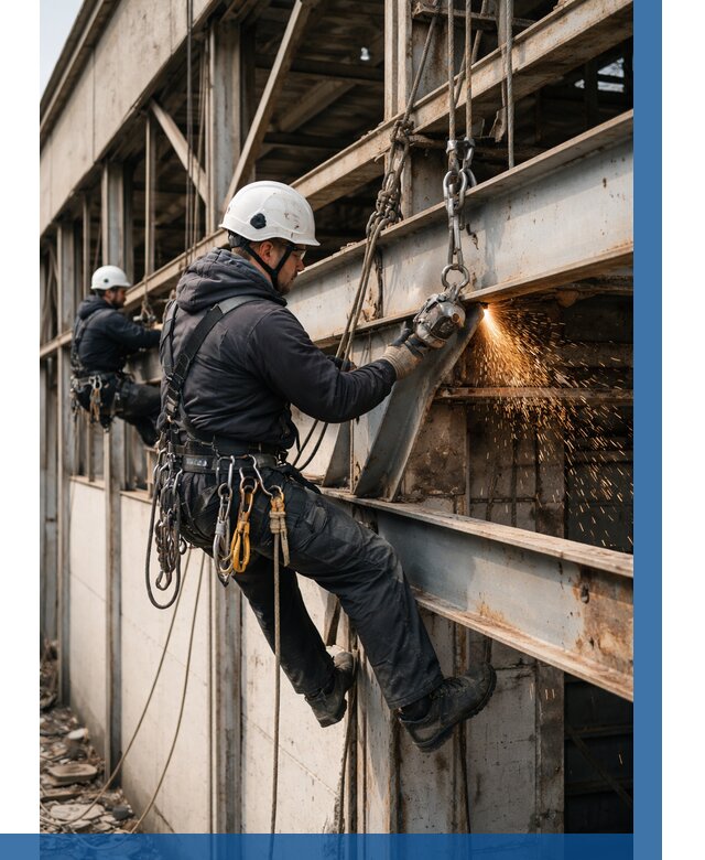 Демонтаж металлоконструкций на высоте в Киселёвске от 6683р. |ВЫСОТНИК-Кис