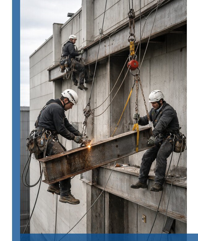 Демонтаж металлоконструкций на высоте в Киселёвске под ключ