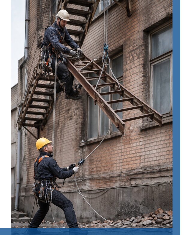 Демонтаж пожарной лестницы в Киселёвске от 12337 р. | ВЫСОТНИК-Кис