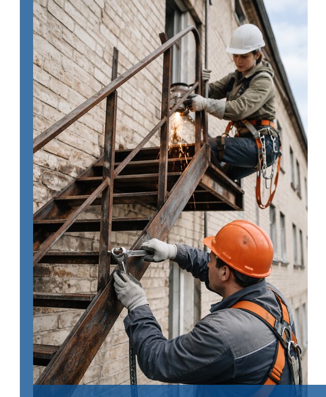 Ремонт и восстановление пожарных лестниц с выездом в Киселёвске