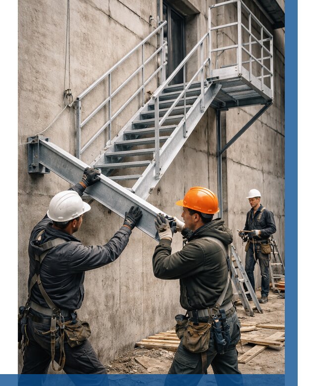 Монтаж металлических лестниц в Киселёвске от 15422 р. | ВЫСОТНИК-Кис