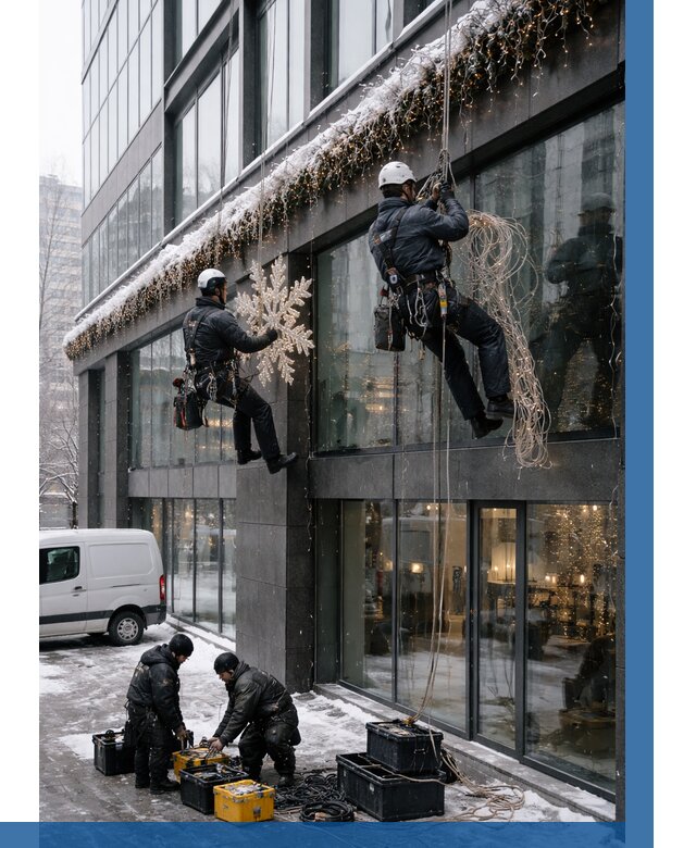 Демонтаж новогоднего оформления в Киселёвске от 5655 р. | ВЫСОТНИК-Кис