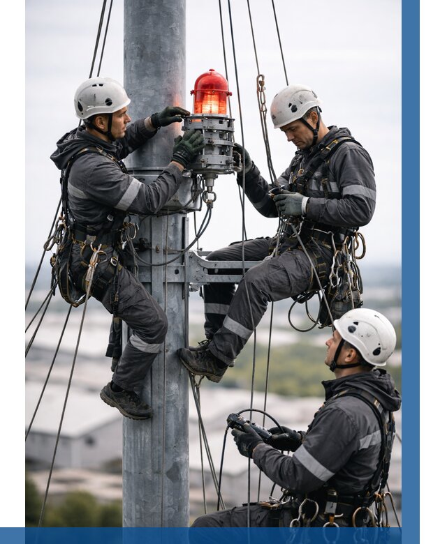 Монтаж заградительных огней в Киселёвске от 8739 р. | ВЫСОТНИК-Кис