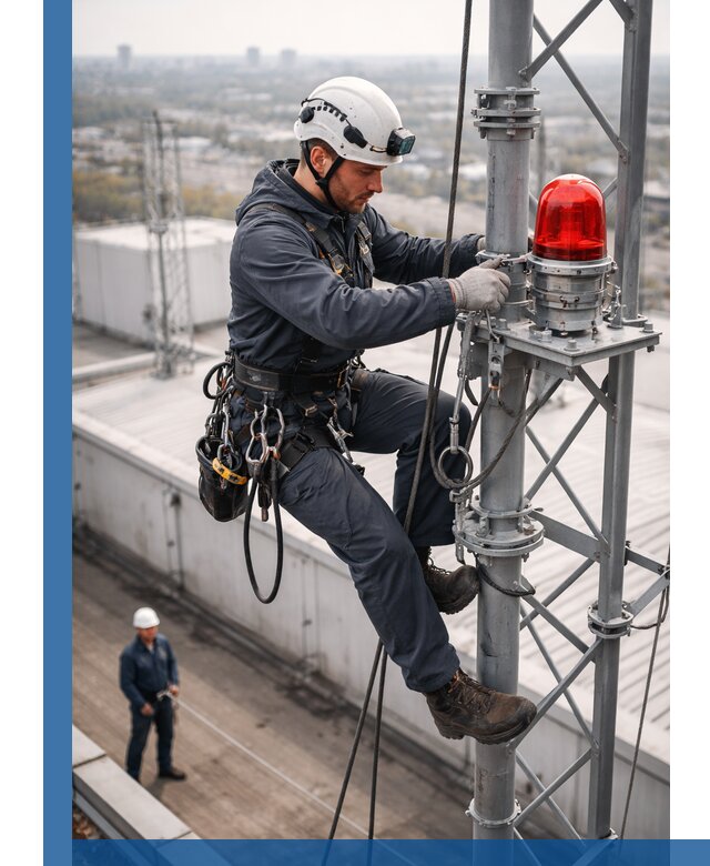 Монтаж заградительных огней и обслуживание объектов в Киселёвске