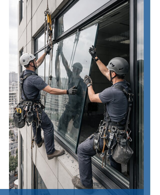 Замена стеклопакетов на высоте в Киселёвске от 5655 р. | ВЫСОТНИК-Кис