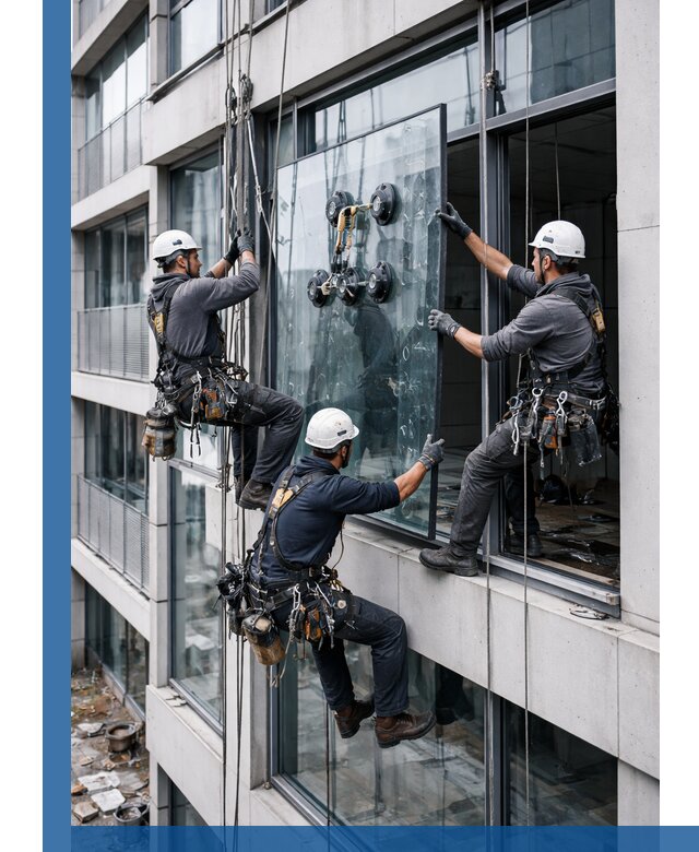 Фасадное остекление и монтаж витражей зданий в Киселёвске под ключ