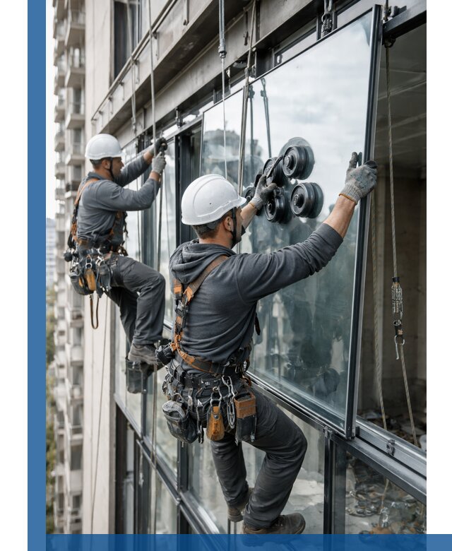 Витражное остекление фасадов и лоджий в Киселёвске под ключ