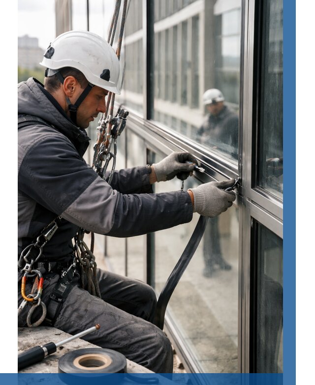 Ремонт витражных конструкций в Киселёвске от 3598 р. | ВЫСОТНИК-Кис