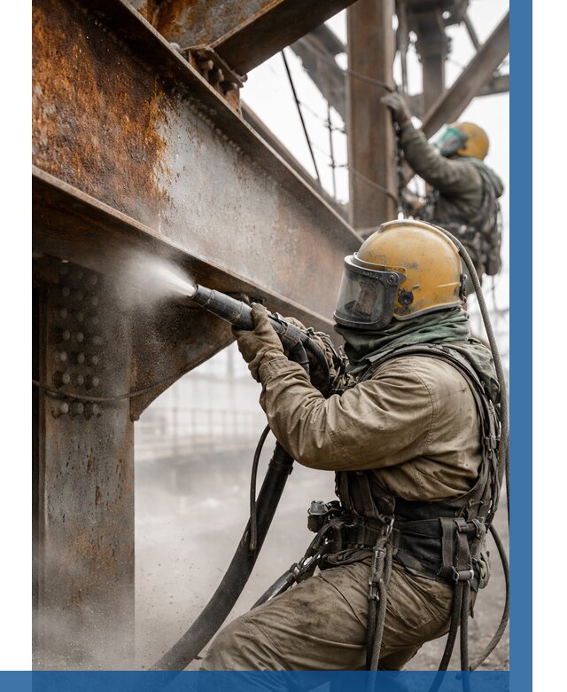 Пескоструйная очистка металлоконструкций в Киселёвске по 617 р.  ВЫСОТНИК-Кис