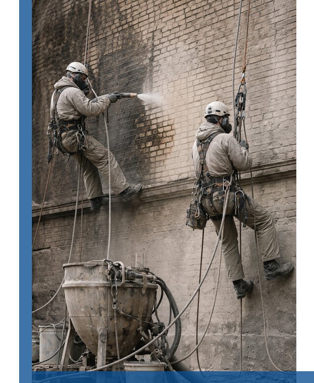 Пескоструйная очистка фасадов в Киселёвске профессионально