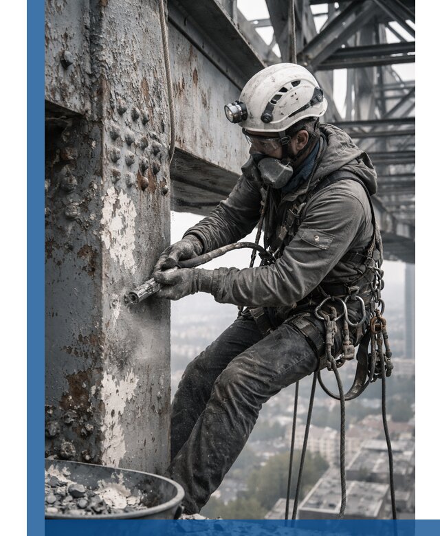 Удаление старой краски с металлических конструкций в Киселёвске