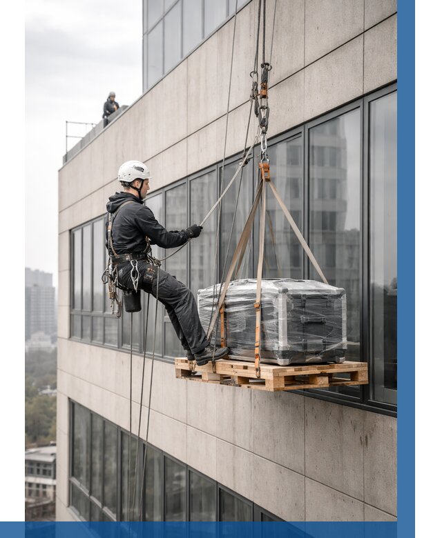 Спуск груза по фасаду в Киселёвске от 3598 р. | ВЫСОТНИК-Кис