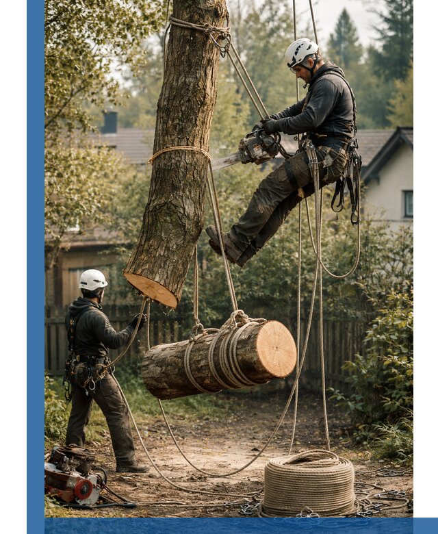 Валка деревьев частями в Киселёвске, безопасно и аккуратно