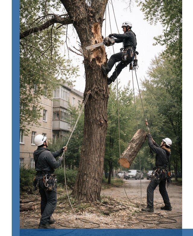 Срочное удаление аварийных деревьев в Киселёвске с гарантией безопасности
