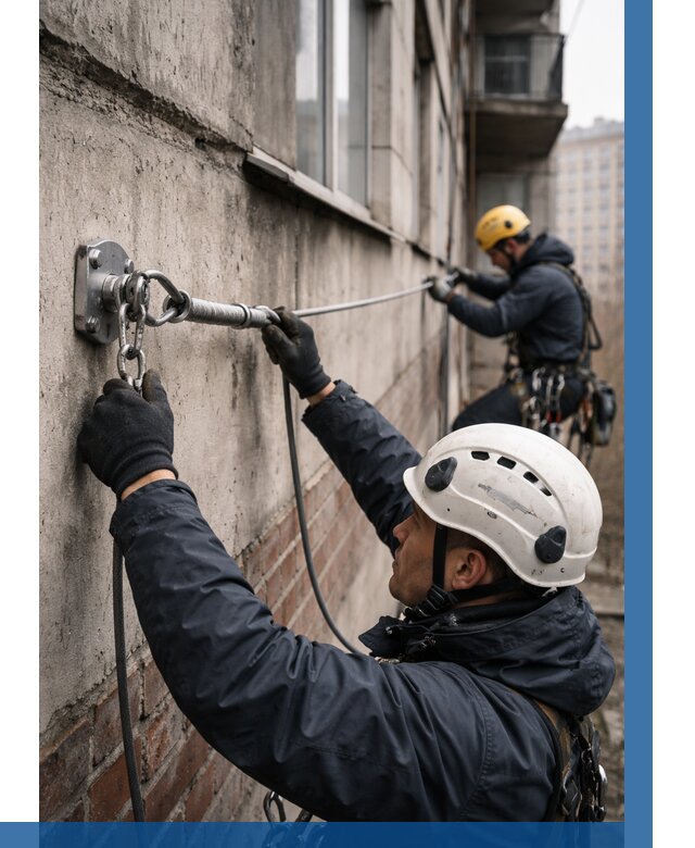 Монтаж анкерных линий в Киселёвске от 3084 р. | ВЫСОТНИК-Кис