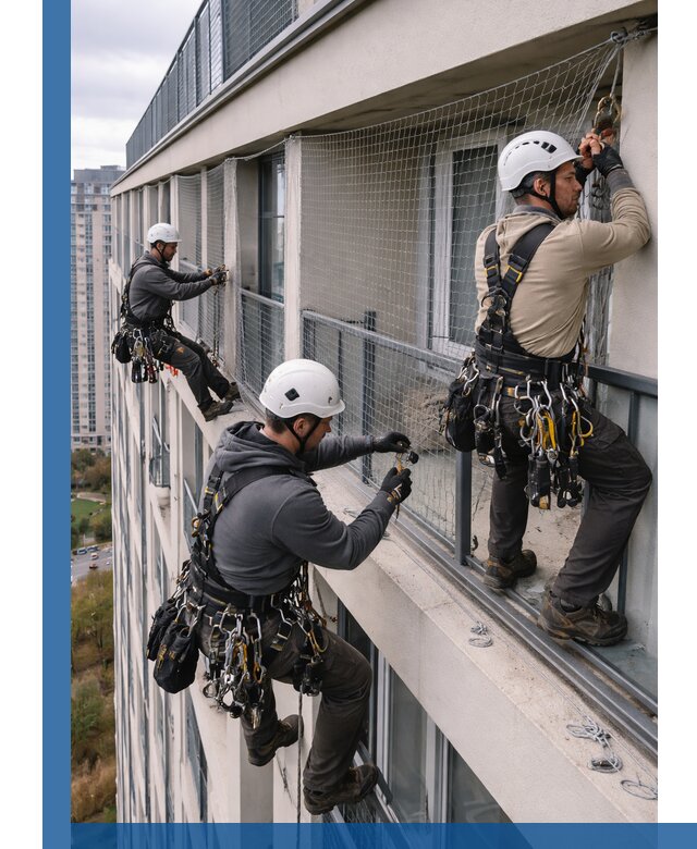 Профессиональный монтаж защитной сетки от птиц в Киселёвске